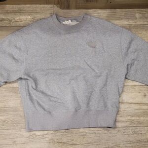 Ami Light Gray Knit Crewneck Sweater